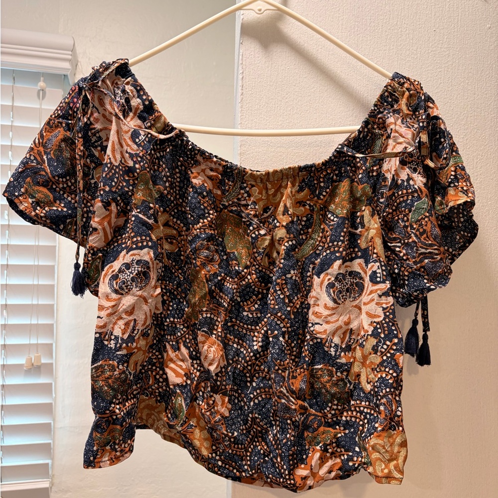 Madewell off shoulder silk top